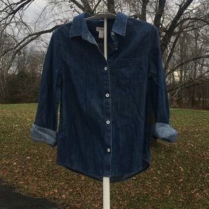 New Cat & Jack denim Button Down top L 10/12